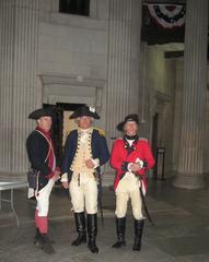 2015 Evacuation Day Commemoration event at Federal Hall featuring reenactors and historic displays