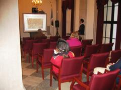 2015 Evacuation Day Commemoration at Federal Hall with reenactors and historic maps display
