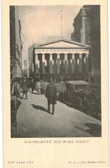 The Sub-Treasury Building on Wall Street with historical architecture