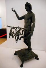 Bronze statue of 'Ephebe' from 1st century AD Pompeii displayed at Museum MADRE in Naples