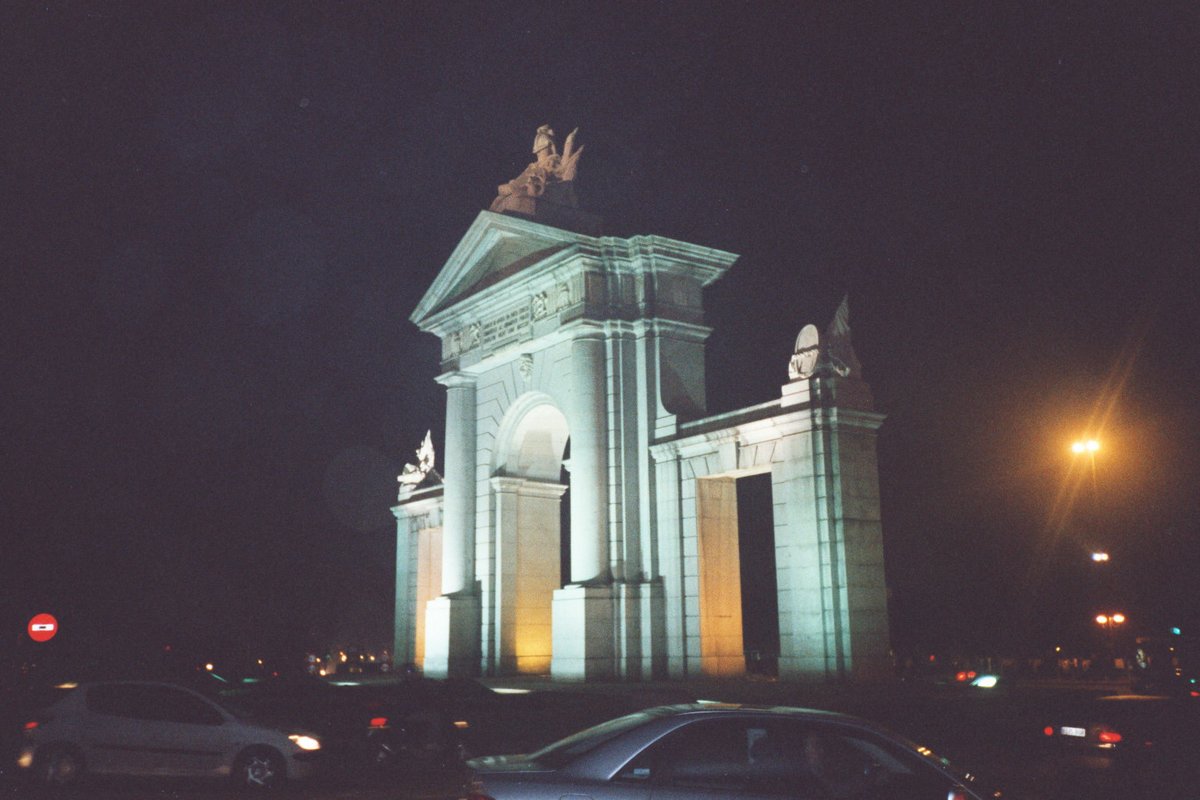 Reconstructed Gate of San Vicente beside Principe Pio train station in Madrid