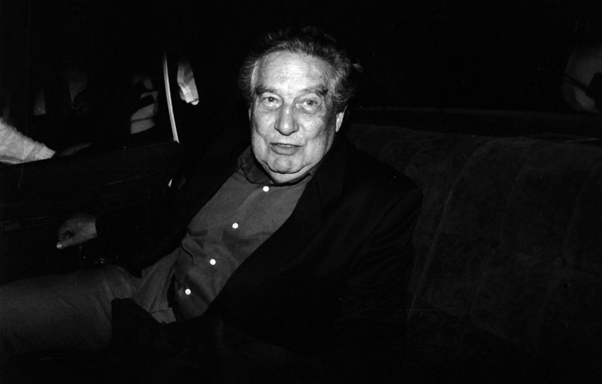 Octavio Paz Nobel Literature Prize laureate arriving at Mexico City airport in 1990