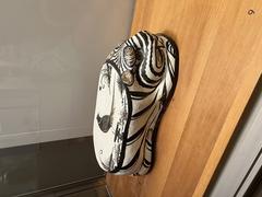 Tiger-shaped pillow displayed at the Musée Guimet