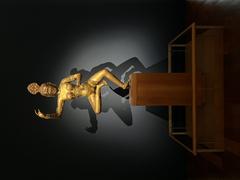 Golden sculpture exhibited at Musée Guimet
