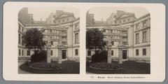 Chinese gate entrance to the Musée Guimet in Paris 1904 black and white stereophoto