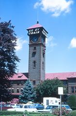 Portland Oregon Union Station historic train station exterior in 1970
