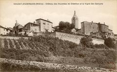 Château des Vicomtes de Châtillon historic castle in Chazay-d'Azergues Rhône region with vineyard La Vigne des Garçons