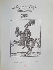 Engraving depicting the mounted Captain figure from the entry of King Henry II into Lyon on September 23, 1548
