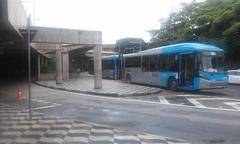 Bus stop at Congonhas Airport in São Paulo with buses to São Judas metro station