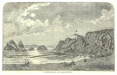 Vintage illustrated advertisement for Lloyd's Cliff House at Seal Rocks 1876
