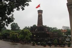Army Museum in Hanoi showing the Hanoi Flag Tower under blue sky