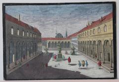 Opticaprent illustration of the Basilica della Santissima Annunziata, a Catholic church in Florence, Italy, dated 1750-1849