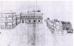 Piazza Santissima Annunziata in Florence 18th century drawing