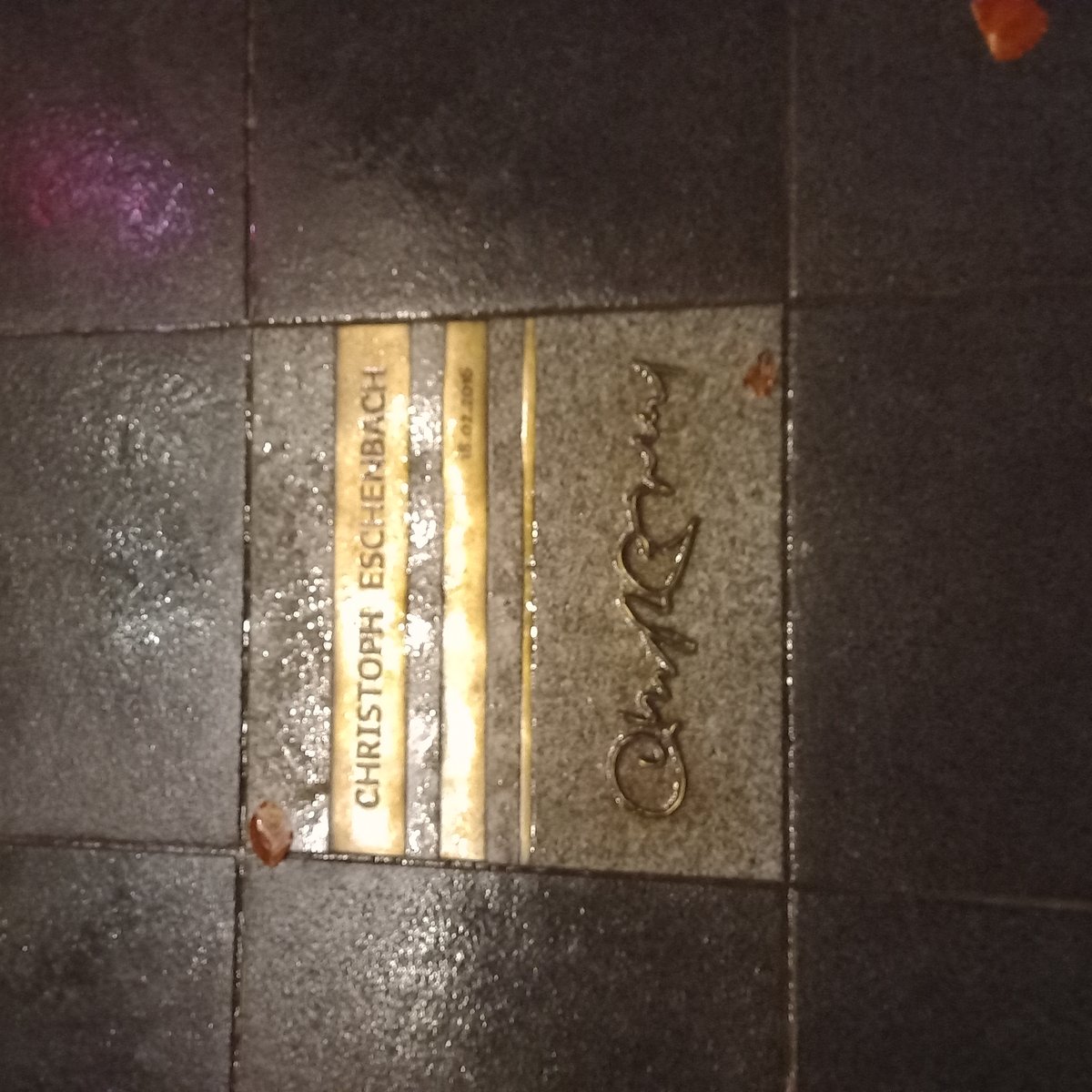 Memorial plaque for German pianist and conductor Christoph Eschenbach at the National Forum of Music concert hall in Wrocław