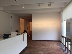 New entrance sign of the Joan Miró Collection 2016 at a contemporary art museum