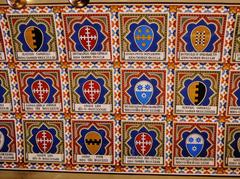 Ornate ceiling inside the Cathedral Museum in Siena, Tuscany, Italy