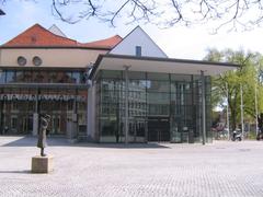 Main entrance of E.T.A.Hoffmann Theatre in Bamberg