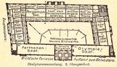 Floor plan of the Sculpture Collection in the Albertinum, 2nd floor, from the 1924 Dresden and Saxon Switzerland travel guide