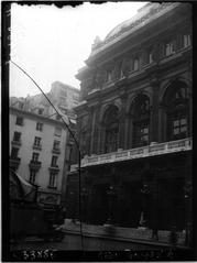 Facade of the Opera Comique building in Paris, historic architectural style