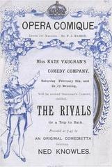 Scanned cover of original Victorian 1887 Opera Comique theatre programme