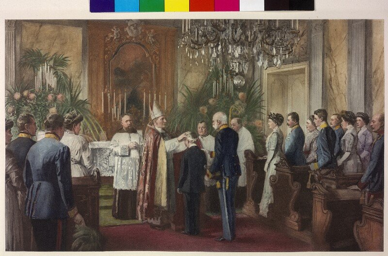 Archduke Maximilian Eugen Confirmation ceremony in Augarten Palais chapel Vienna 1909