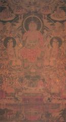 Illustration of the Sutra on the Descent of Maitreya at Chion-in Temple in Kyoto, Japan