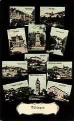 Collage of 11 views of Tübingen showcasing historic landmarks and scenic river views