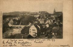 View of Tübingen from Österberg including Eberhardsbrücke and Neckarvorstadt