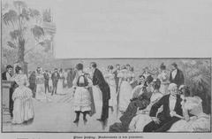 Wiener Fasching Maskenredoute in Sofiensaal 1888 vintage illustration