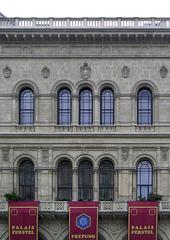 Palais Ferstel building in Vienna with historical architecture under a cloudy sky