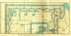 Old map showing the fortifications of Huế during French colonial period