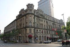 Historic Astor House Hotel in Shanghai on a clear day