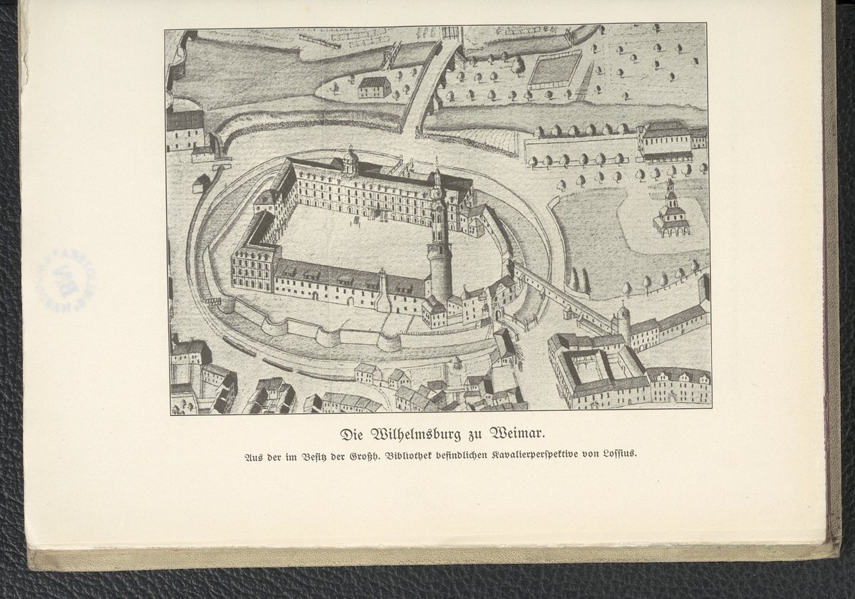 Cover page of 'Das vorgoethische Weimar' published in Berlin by E. S. Mittler in 1908 with illustrations and 160 pages