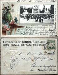 Vintage 1903 postcard of Wittelsbacher Brunnen fountain in Munich