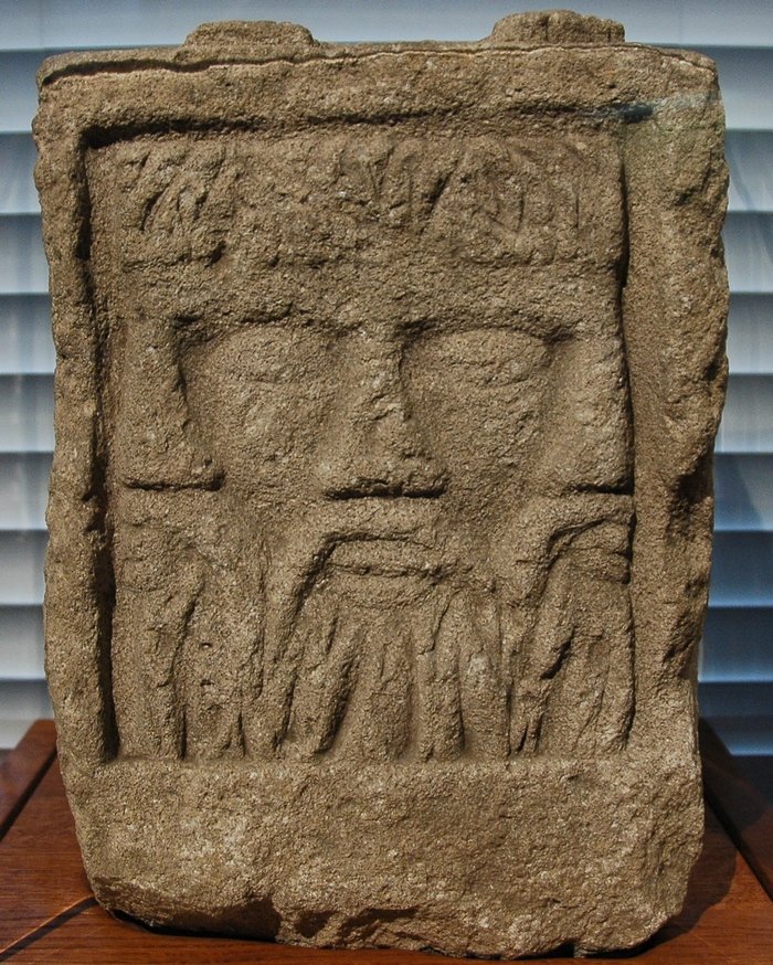 Triple-faced Celtic deity statue in Naix-aux-Forges