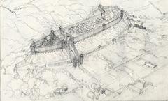 Artist's rendering of Montsaon oppidum reconstitution