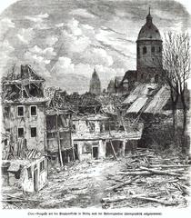 Illustration of a lively 19th-century German social scene in a garden