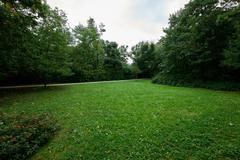 Grüneburgpark with lush green trees and walking paths in Frankfurt am Main