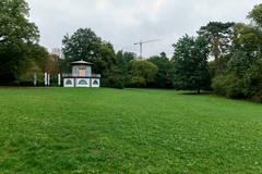 Grüneburgpark in Frankfurt am Main with lush greenery and walking paths