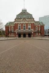 Main facade of Laeiszhalle concert hall in Hamburg seen from Johannes-Brahms-Platz towards southwest