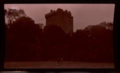 Two men standing in front of Blarney Castle in Ireland during a 1913 European tour
