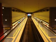 Train platforms and west tunnel of Parque de los Patricios station