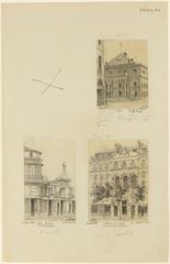 1877 pencil drawing of Folie Bobino theatres on Rue de la Gaîté in Paris by Léon Leymonnerye
