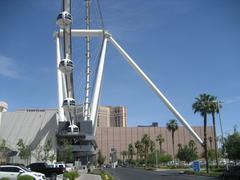The High Roller observation wheel in Las Vegas at night with city lights
