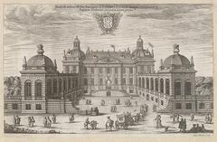 Copper engraving of Bondeska palatset in Stockholm from 1668