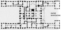 Floor plan of the ground floor of Bondeska palatset serving as Stockholm City Hall in 1897