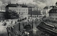 Old Riddarholmen Bridge in Stockholm in 1841