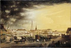 View over the Town Hall, House of Nobility, and Riddarholmen from Rödbotorget in 1768