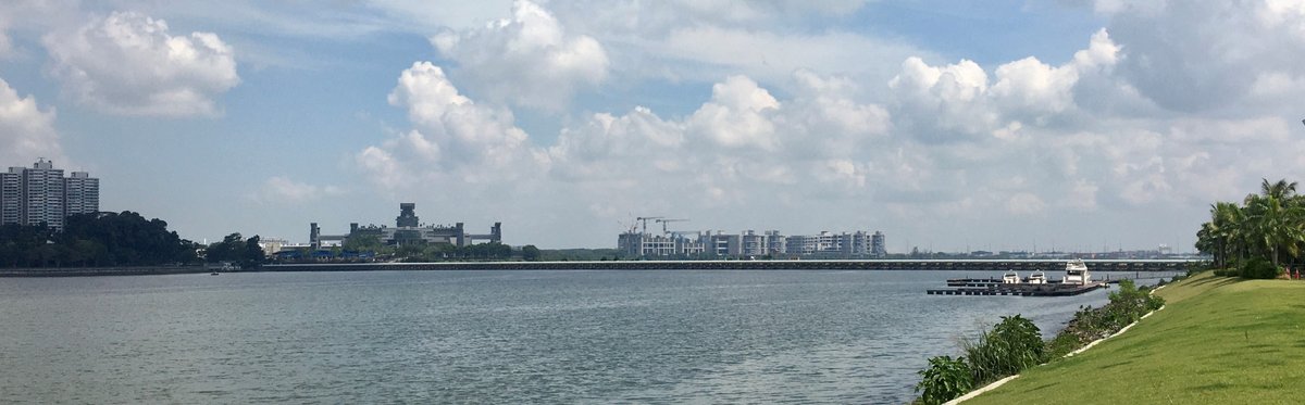 Johor-Singapore Causeway view from Princess Cove showing Woodlands and Johor Bahru