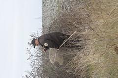 Wildlife biologist Chris Dwyer searching for common eiders on Boston Harbor Islands